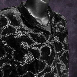 Whimsigoth Black Velvet Jacket